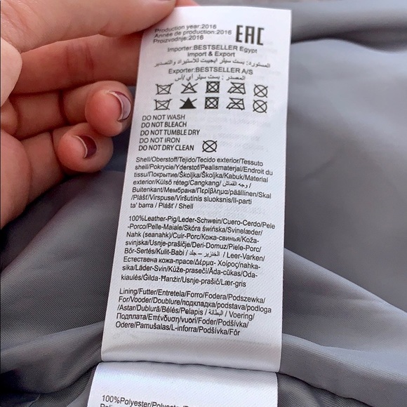 * Gray leather jacket * - Picture 5 of 6